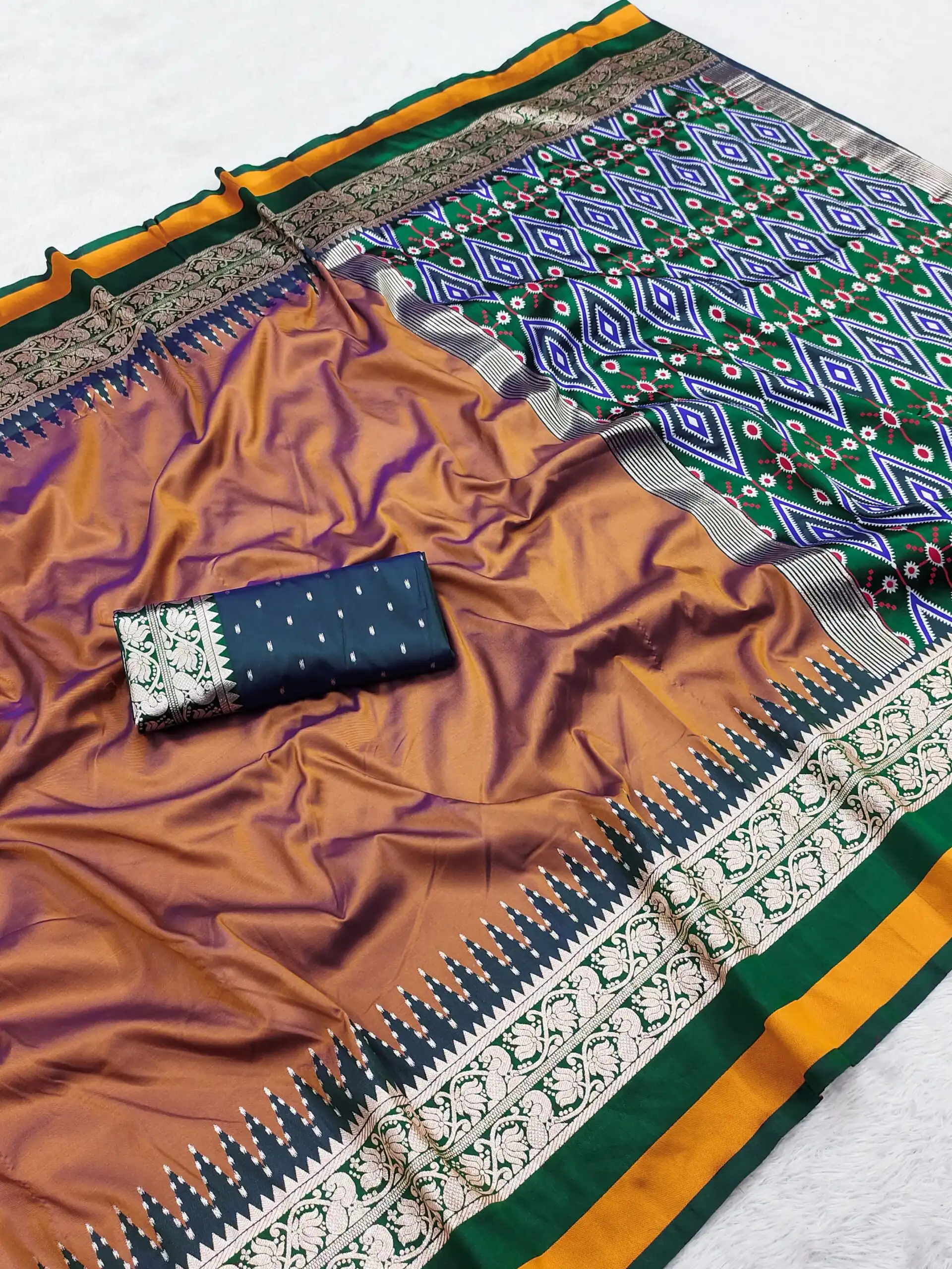 MB 261 Rust | Purple Soft Crafted Saree with Moti Work & Zari Work. Now at just ₹1999. Delivery 4-6 Working Days. Shop now. | Designer Sarees, Modern Digital sarees, Sarees, Bollywood Sarees, Creative Sarees, Embroidered Sarees, Ethnic Saree, Party Wear Sarees