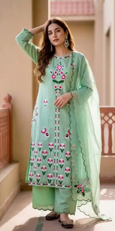 KF 1730 Sea Green Vertical Salwar Suit with Cut Work & Embroidery Work. Get it for ₹2099. Delivery 4-6 Working Days. Shop now. | Jump Suits, Salwar suit, Casual Suits, Creative suits, Designer Suits, Palazzo Suits, Party Wear Suits, Patiala Suits, Straight Suits