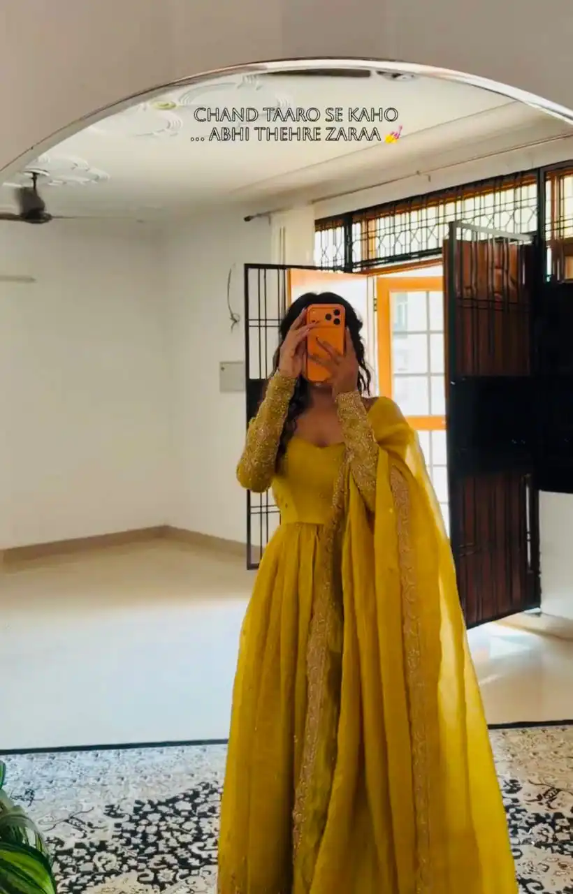 ZF 6012 Yellow in Gold Crush Zari Work & Embroidery Work Gown . Affordable Price ₹2149. Delivery 4-6 Working Days. Shop now. | Gowns, Bollywood Gowns, Creative Gowns, Designer Gowns, Embroidered Gowns, Party Wear Gowns