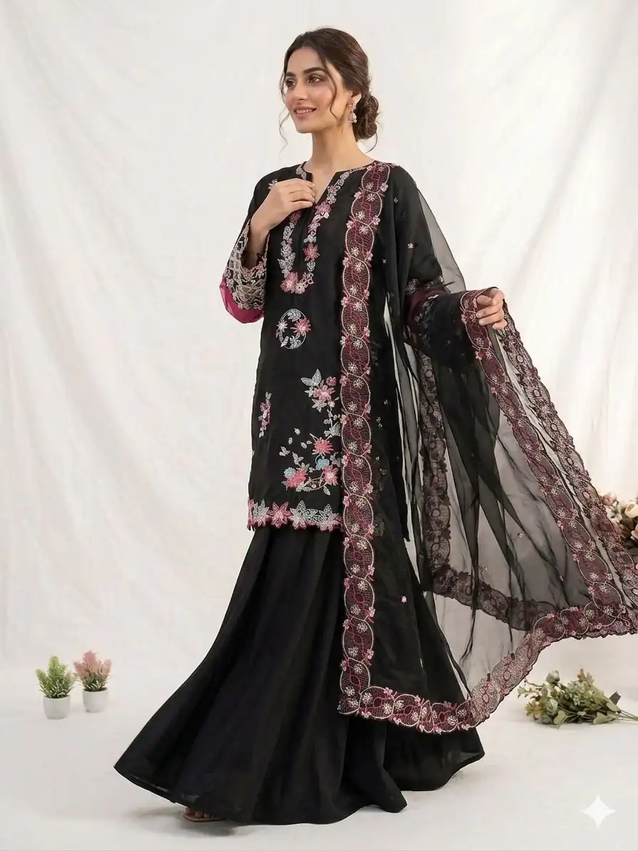 LG 2116 Black Crape Silk with Embroidery Work Salwar Suit . Introductory Price ₹2149. Delivery 4-6 Working Days. Shop now. | Jump Suits, Salwar suit, Casual Suits, Creative suits, Designer Suits, Palazzo Suits, Party Wear Suits, Patiala Suits, Straight Suits