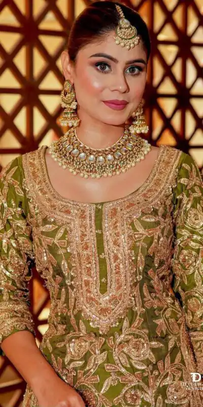 ZD 10095 Mehendi | Chinon Silk Salwar Suit with Sequins Work & Embroidery Work. Exclusive Offer ₹2449. Delivery 4-6 Working Days. Shop now. | Jump Suits, Salwar suit, Casual Suits, Creative suits, Designer Suits, Palazzo Suits, Party Wear Suits, Patiala Suits, Straight Suits
