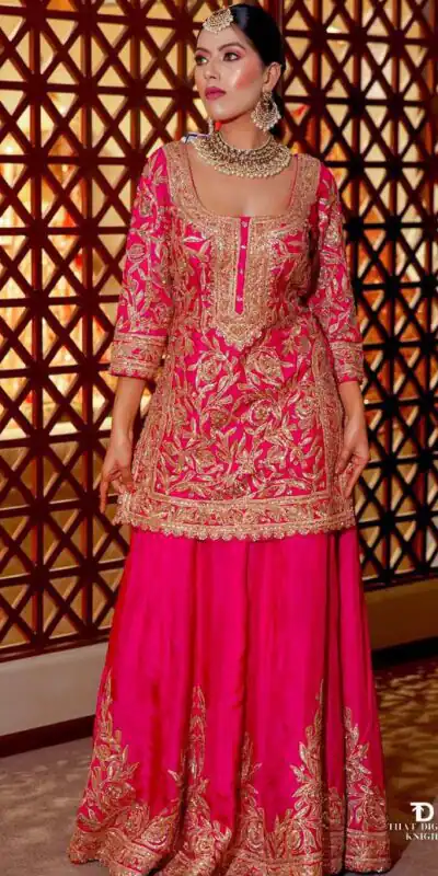 ZD 10095 Pink | Pink Chinon Silk Salwar Suit with Sequins Work & Embroidery Work. Exclusive Offer ₹2449. Delivery 4-6 Working Days. Shop now. | Jump Suits, Salwar suit, Casual Suits, Creative suits, Designer Suits, Palazzo Suits, Party Wear Suits, Patiala Suits, Straight Suits