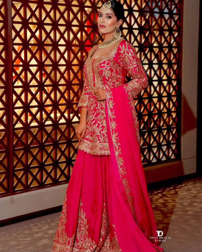 ZD 10095 Pink | Pink Chinon Silk Salwar Suit with Sequins Work & Embroidery Work. Exclusive Offer ₹2449. Delivery 4-6 Working Days. Shop now. | Jump Suits, Salwar suit, Casual Suits, Creative suits, Designer Suits, Palazzo Suits, Party Wear Suits, Patiala Suits, Straight Suits