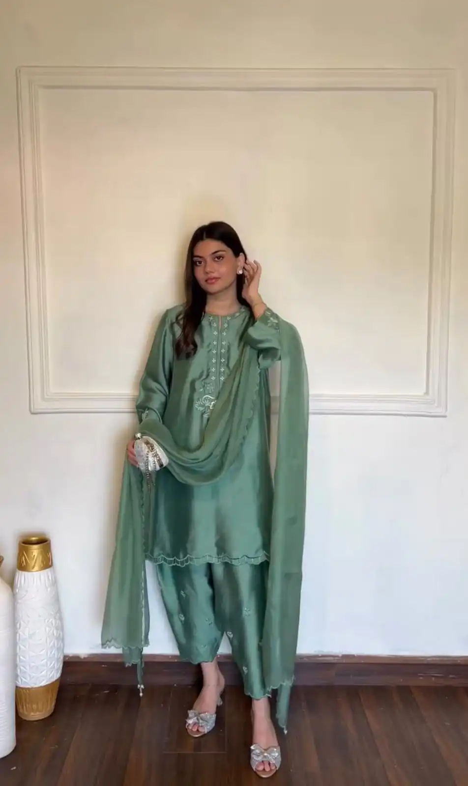 KD 1624 Pista American Silk Salwar Suit Perfect for Wedding, Party, Onam, Family Gatherings, Baisakhi – . Affordable Price ₹2049. Delivery 4-6 Working Days | Jump Suits, Salwar suit, Casual Suits, Creative suits, Designer Suits, Palazzo Suits, Party Wear Suits, Patiala Suits, Straight Suits