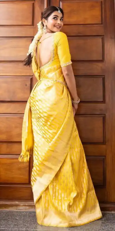 KPR 248 Yellow Soft Lichi Silk Saree with Lace Work & Lace Border. Introductory Price ₹1349. Delivery 4-6 Working Days. Shop now. | Designer Sarees, Modern Digital sarees, Sarees, Bollywood Sarees, Creative Sarees, Embroidered Sarees, Ethnic Saree, Party Wear Sarees