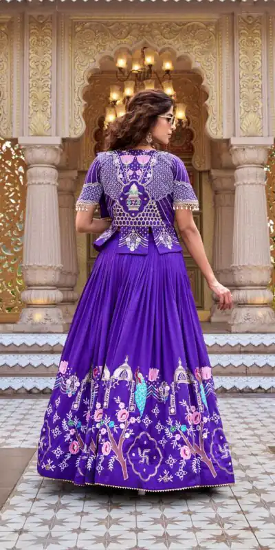 Ram 177 Purple in Color Vichitra Silk Embroidery Work Lehenga Choli . Now at just ₹3049. Delivery 4-6 Working Days. Shop now. | Lehenga, Bollywood Lehenga, Creative Lehenga, Designer Lehenga, Embroidered Lehenga, Party Wear Lehenga