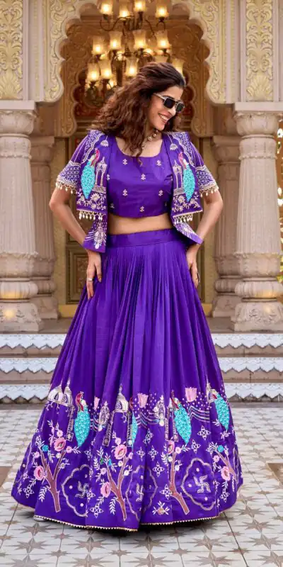 Ram 177 Purple in Color Vichitra Silk Embroidery Work Lehenga Choli . Now at just ₹3049. Delivery 4-6 Working Days. Shop now. | Lehenga, Bollywood Lehenga, Creative Lehenga, Designer Lehenga, Embroidered Lehenga, Party Wear Lehenga