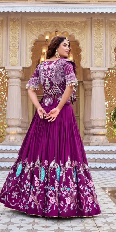 Ram 177 Wine in Color Vichitra Silk Embroidery Work Lehenga Choli . Now at just ₹3049. Delivery 4-6 Working Days. Shop now. | Lehenga, Bollywood Lehenga, Creative Lehenga, Designer Lehenga, Embroidered Lehenga, Party Wear Lehenga