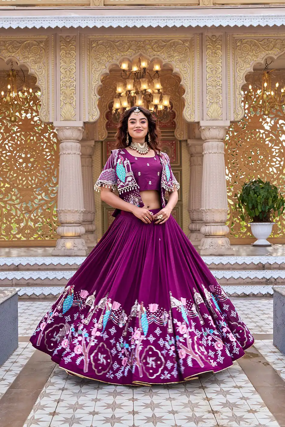 Ram 177 Wine in Color Vichitra Silk Embroidery Work Lehenga Choli . Now at just ₹3049. Delivery 4-6 Working Days. Shop now. | Lehenga, Bollywood Lehenga, Creative Lehenga, Designer Lehenga, Embroidered Lehenga, Party Wear Lehenga
