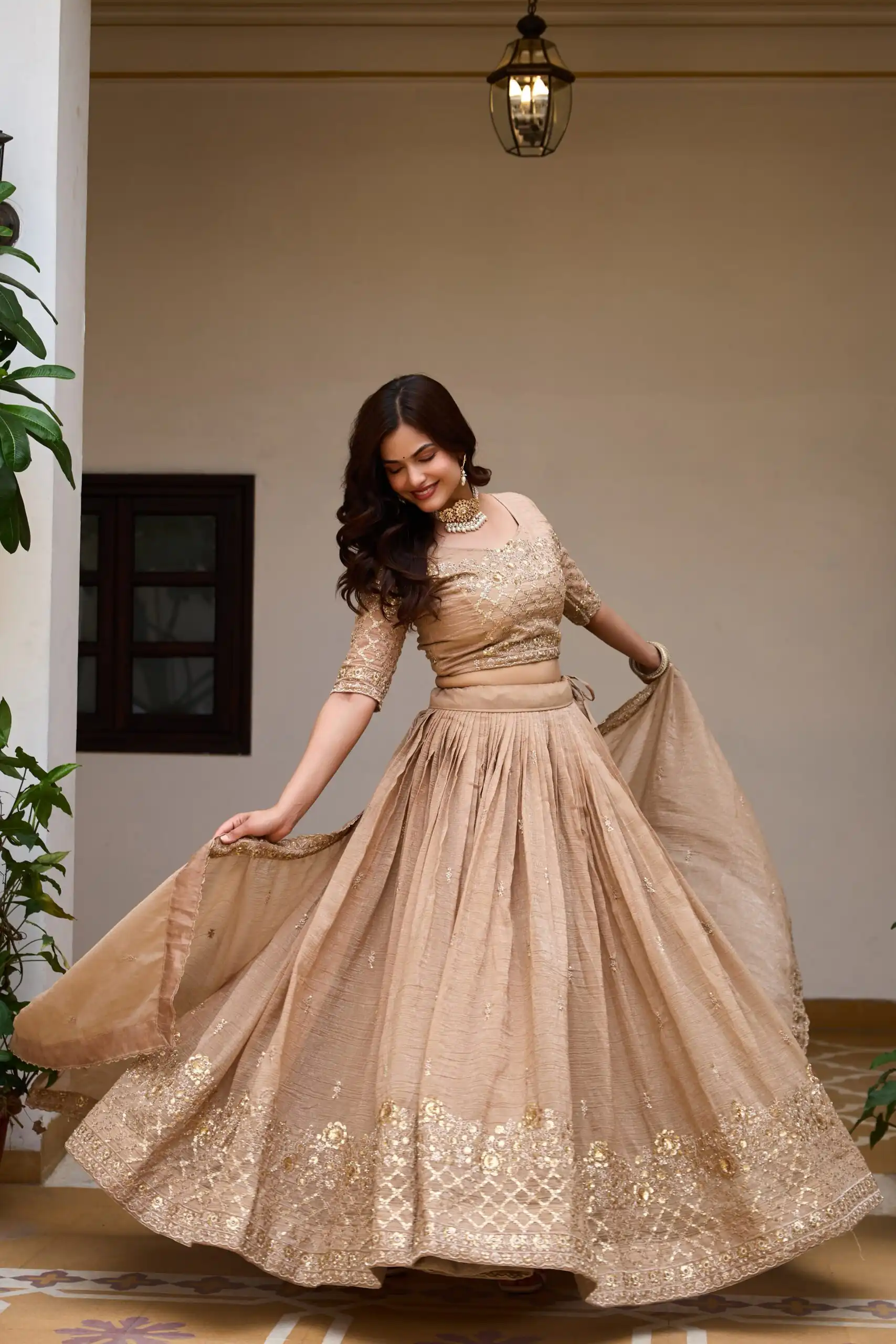 Ram 180 Chiku Pure Crunchy Lehenga Choli Perfect for Wedding, Party, Baisakhi, Pongal, Sangeet – . Now at just ₹2549. Delivery 4-6 Working Days. Shop | Lehenga, Bollywood Lehenga, Creative Lehenga, Designer Lehenga, Embroidered Lehenga, Party Wear Lehenga
