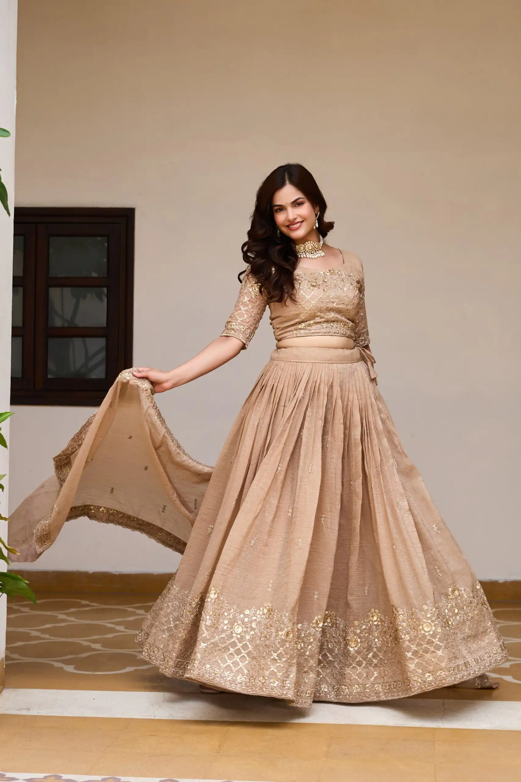 Ram 180 Chiku Pure Crunchy Lehenga Choli Perfect for Wedding, Party, Baisakhi, Pongal, Sangeet – . Now at just ₹2549. Delivery 4-6 Working Days. Shop | Lehenga, Bollywood Lehenga, Creative Lehenga, Designer Lehenga, Embroidered Lehenga, Party Wear Lehenga