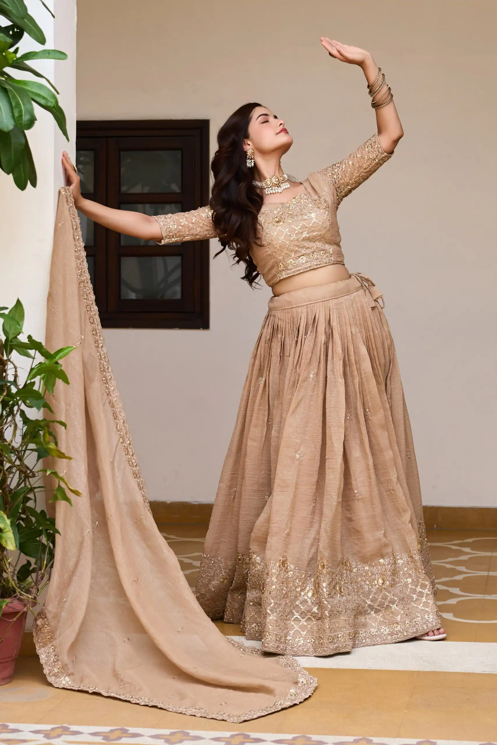 Ram 180 Chiku Pure Crunchy Lehenga Choli Perfect for Wedding, Party, Baisakhi, Pongal, Sangeet – . Now at just ₹2549. Delivery 4-6 Working Days. Shop | Lehenga, Bollywood Lehenga, Creative Lehenga, Designer Lehenga, Embroidered Lehenga, Party Wear Lehenga