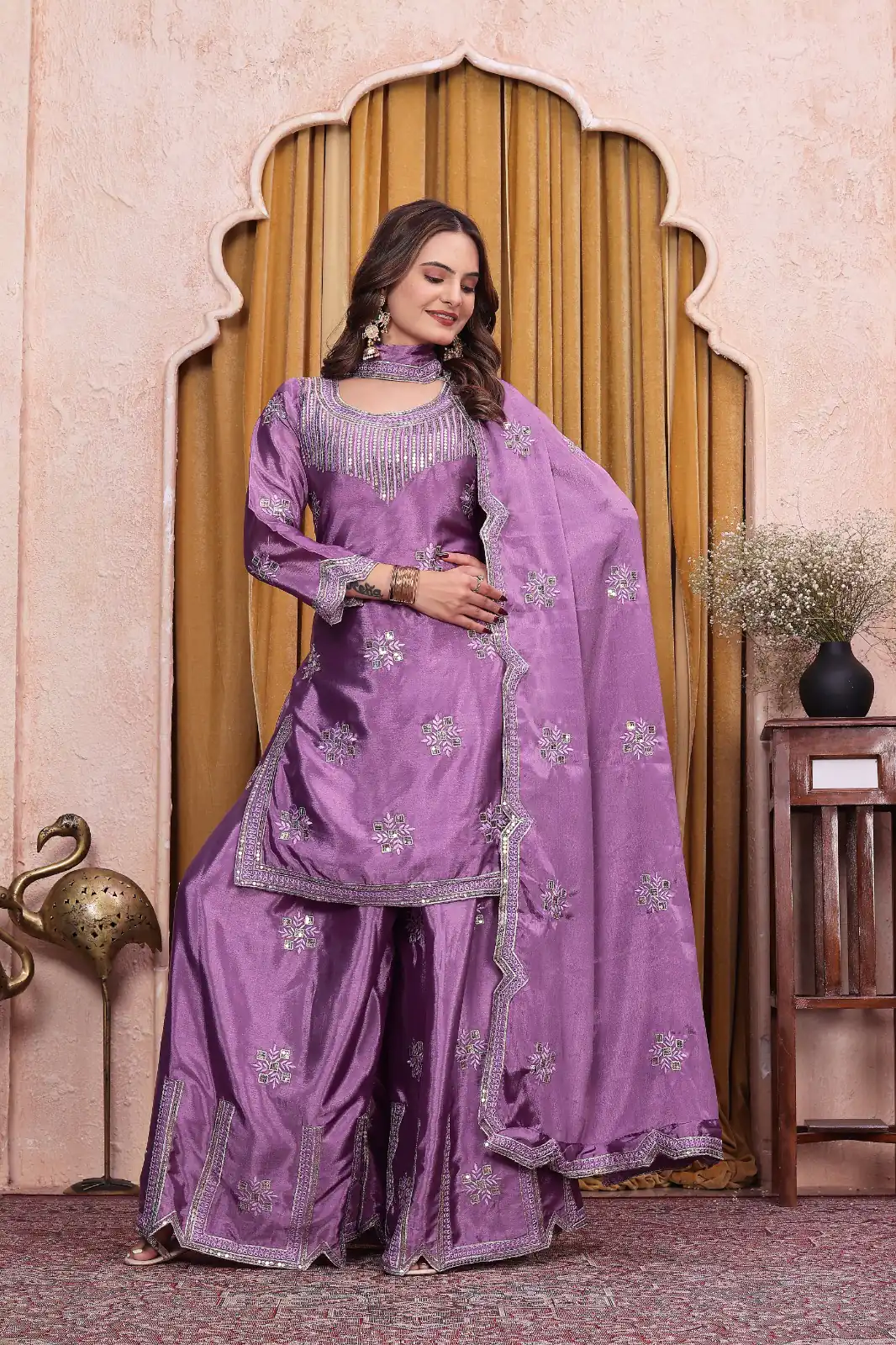FE 142 Lavender in Chinon Embroidery Work & Sequins Work Salwar Suit . Special Price ₹2149. Delivery 4-6 Working Days. Shop now. | Jump Suits, Salwar suit, Casual Suits, Creative suits, Designer Suits, Palazzo Suits, Party Wear Suits, Patiala Suits, Straight Suits