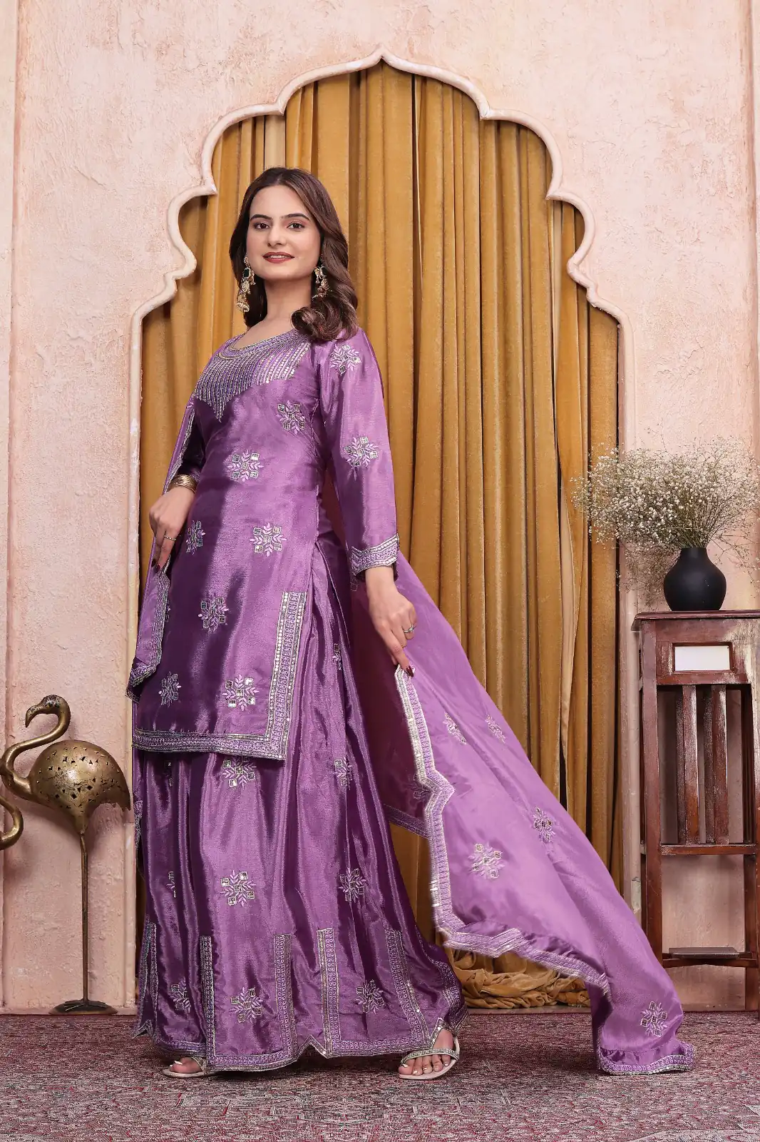 FE 142 Lavender in Chinon Embroidery Work & Sequins Work Salwar Suit . Special Price ₹2149. Delivery 4-6 Working Days. Shop now. | Jump Suits, Salwar suit, Casual Suits, Creative suits, Designer Suits, Palazzo Suits, Party Wear Suits, Patiala Suits, Straight Suits