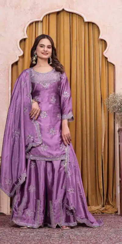 FE 142 Lavender in Chinon Embroidery Work & Sequins Work Salwar Suit . Special Price ₹2149. Delivery 4-6 Working Days. Shop now. | Jump Suits, Salwar suit, Casual Suits, Creative suits, Designer Suits, Palazzo Suits, Party Wear Suits, Patiala Suits, Straight Suits