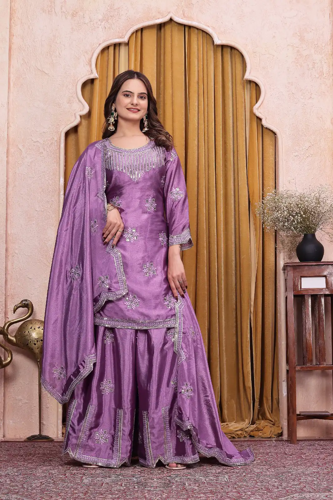 FE 142 Lavender in Chinon Embroidery Work & Sequins Work Salwar Suit . Special Price ₹2149. Delivery 4-6 Working Days. Shop now. | Jump Suits, Salwar suit, Casual Suits, Creative suits, Designer Suits, Palazzo Suits, Party Wear Suits, Patiala Suits, Straight Suits