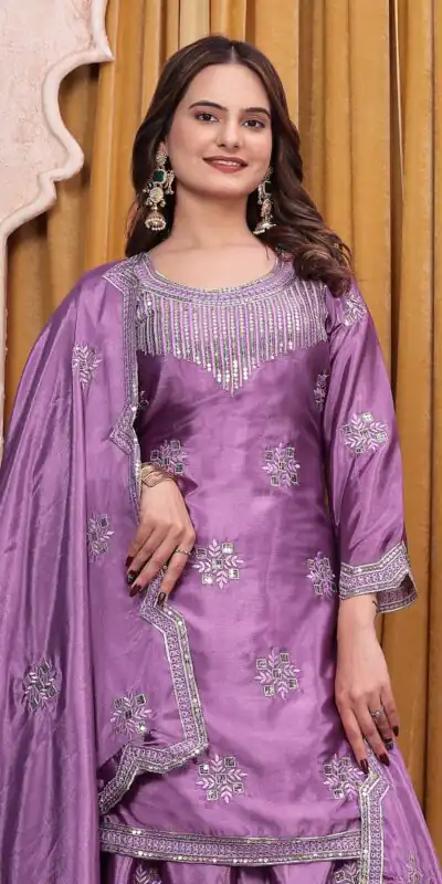 FE 142 Lavender in Chinon Embroidery Work & Sequins Work Salwar Suit . Special Price ₹2149. Delivery 4-6 Working Days. Shop now. | Jump Suits, Salwar suit, Casual Suits, Creative suits, Designer Suits, Palazzo Suits, Party Wear Suits, Patiala Suits, Straight Suits
