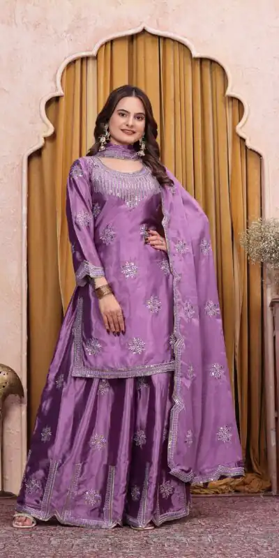 FE 142 Lavender in Chinon Embroidery Work & Sequins Work Salwar Suit . Special Price ₹2149. Delivery 4-6 Working Days. Shop now. | Jump Suits, Salwar suit, Casual Suits, Creative suits, Designer Suits, Palazzo Suits, Party Wear Suits, Patiala Suits, Straight Suits