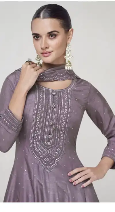 FC 10011 Purple Vichitra Silk Gown Perfect for Wedding, Party, Holi, Anniversary, Mehendi –. Grab it for ₹2649. Delivery 4-6 Working Days. Shop now. | Gowns, Bollywood Gowns, Creative Gowns, Designer Gowns, Embroidered Gowns, Party Wear Gowns