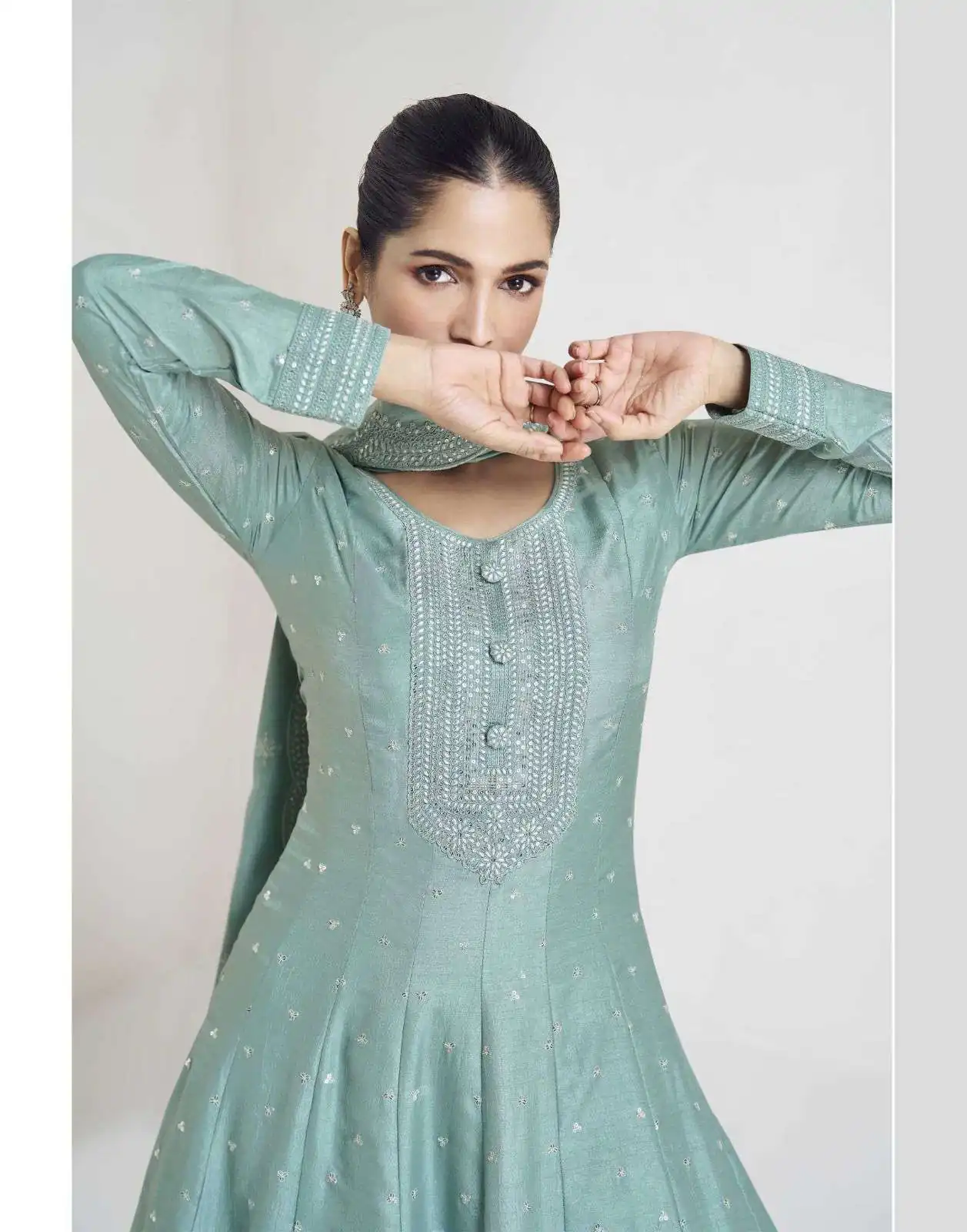 FC 10011 Sky Blue Vichitra Silk Gown Perfect for Wedding, Party, Holi, Anniversary, Mehendi –. Grab it for ₹2649. Delivery 4-6 Working Days. Shop now. | Gowns, Bollywood Gowns, Creative Gowns, Designer Gowns, Embroidered Gowns, Party Wear Gowns