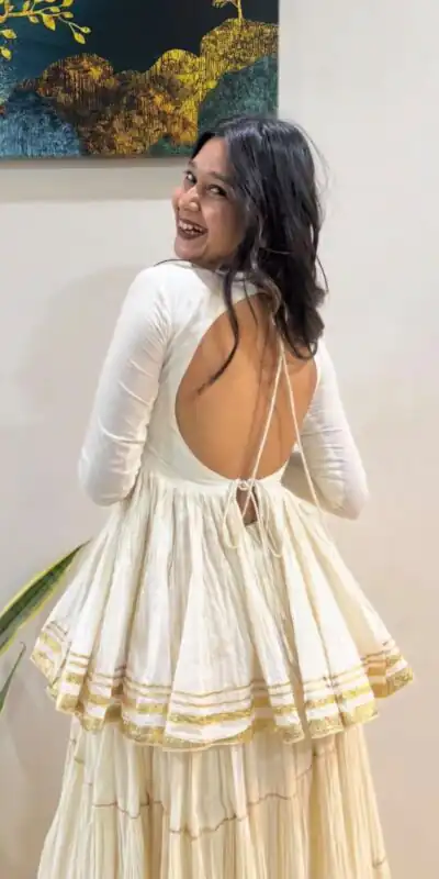 PC 586 White Color Pure Cotton Lehenga Choli with Cowrie Work. Festive Deal ₹2549. Delivery 4-6 Working Days. Online Shop now. | Lehenga, Bollywood Lehenga, Creative Lehenga, Designer Lehenga, Embroidered Lehenga, Party Wear Lehenga