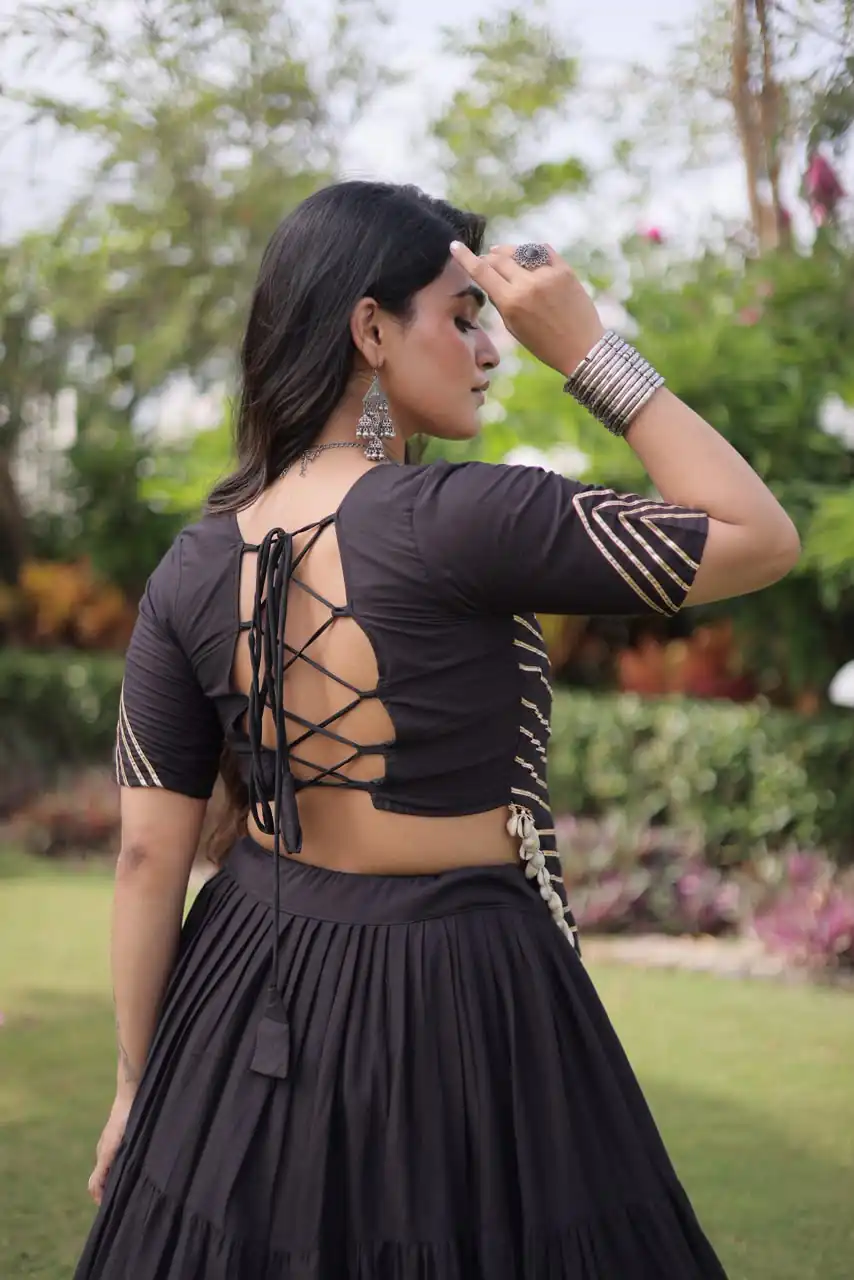 PKA 5078 Black Kora Cotton Lehenga Choli erfect for Wedding, Party, Haldi, Traditional Day, Makar Sankranti – . Special Price ₹2649. Delivery 4-6 Working | Lehenga, Bollywood Lehenga, Creative Lehenga, Designer Lehenga, Embroidered Lehenga, Party Wear Lehenga