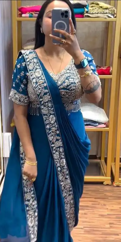 PST 1177 Blue Chinon Saree erfect for Wedding, Party, Baisakhi, Bridal Wear, Onam – . Special Price ₹2099. Delivery 4-6 Working Days. Shop now. | Designer Sarees, Modern Digital sarees, Sarees, Bollywood Sarees, Creative Sarees, Embroidered Sarees, Ethnic Saree, Party Wear Sarees