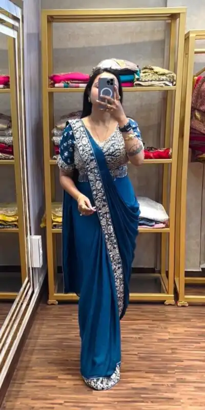 PST 1177 Blue Chinon Saree erfect for Wedding, Party, Baisakhi, Bridal Wear, Onam – . Special Price ₹2099. Delivery 4-6 Working Days. Shop now. | Designer Sarees, Modern Digital sarees, Sarees, Bollywood Sarees, Creative Sarees, Embroidered Sarees, Ethnic Saree, Party Wear Sarees