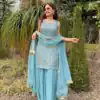 ZD 10010 Blue in Fox Georgette. Sequins Work & Embroidery Work Salwar Suit Special Price ₹2399. Delivery 4-6 Working Days. Shop now. | Jump Suits, Salwar suit, Casual Suits, Creative suits, Designer Suits, Palazzo Suits, Party Wear Suits, Patiala Suits, Straight Suits