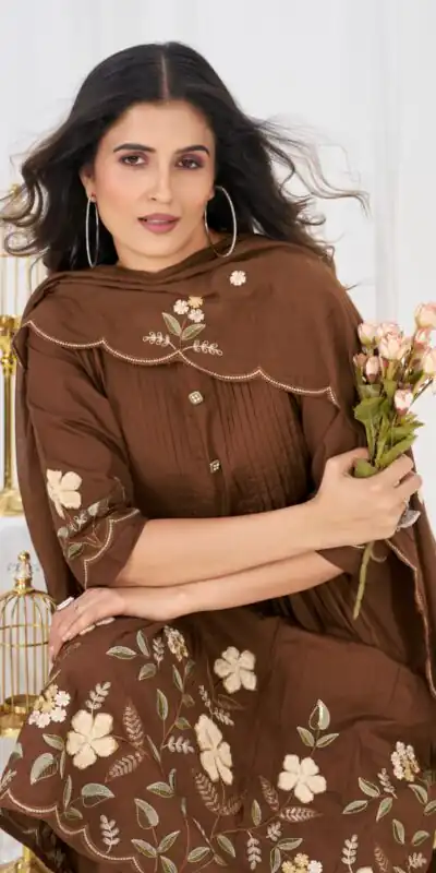 DIVA 159 Brown with Embroidery Work & Cut Work Brown Pure Cotton Salwar Suit . Exclusive Offer ₹2499. Delivery 4-6 Working Days. Shop now. | Jump Suits, Salwar suit, Casual Suits, Creative suits, Designer Suits, Palazzo Suits, Party Wear Suits, Patiala Suits, Straight Suits