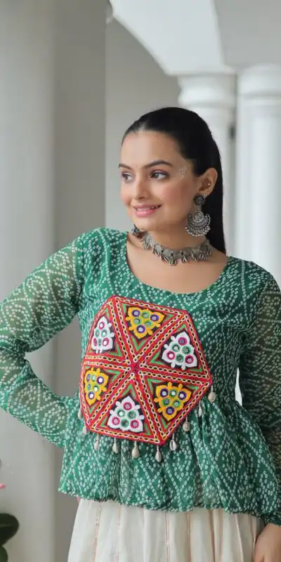 KA 1185 Green Bandhani Kurti. Perfect for Wedding, Party, Ethnic Day, Festival Celebrations, Sangeet – Get it for ₹1419. Delivery 4-6 Working Days. | Kurti, Bollywood Kurti, Creative Kurtis, Designer Kurti, Party Wear Kurti, Selfie Kurti