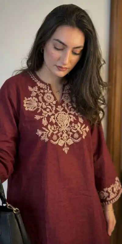 MF 1000 Maroon Colour Rayon Cotton Kurti with Embroidery Work. Introductory Price ₹1449. Delivery 4-6 Working Days. Shop now. | Kurti, Bollywood Kurti, Creative Kurtis, Designer Kurti, Party Wear Kurti, Selfie Kurti