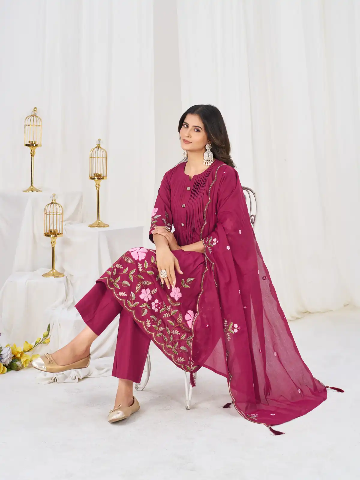 DIVA 159 Pink with Embroidery Work & Cut Work Brown Pure Cotton Salwar Suit . Exclusive Offer ₹2499. Delivery 4-6 Working Days. Shop now. | Jump Suits, Salwar suit, Casual Suits, Creative suits, Designer Suits, Palazzo Suits, Party Wear Suits, Patiala Suits, Straight Suits