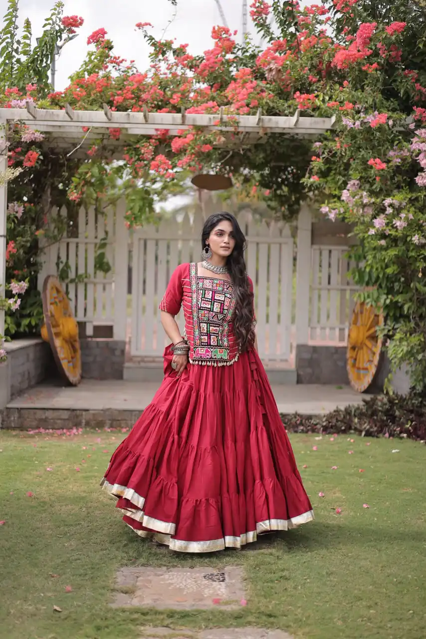 PKA 5078 Red Kora Cotton Lehenga Choli erfect for Wedding, Party, Haldi, Traditional Day, Makar Sankranti – . Special Price ₹2649. Delivery 4-6 Working | Lehenga, Bollywood Lehenga, Creative Lehenga, Designer Lehenga, Embroidered Lehenga, Party Wear Lehenga