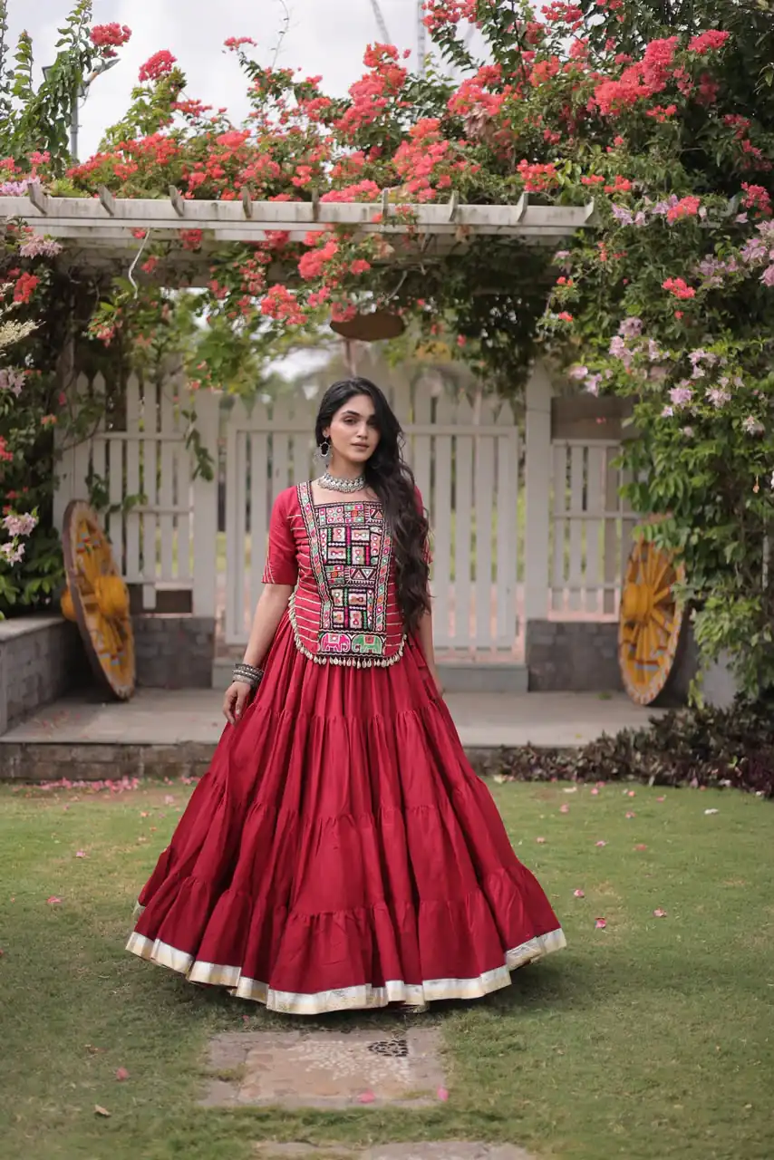 PKA 5078 Red Kora Cotton Lehenga Choli erfect for Wedding, Party, Haldi, Traditional Day, Makar Sankranti – . Special Price ₹2649. Delivery 4-6 Working | Lehenga, Bollywood Lehenga, Creative Lehenga, Designer Lehenga, Embroidered Lehenga, Party Wear Lehenga