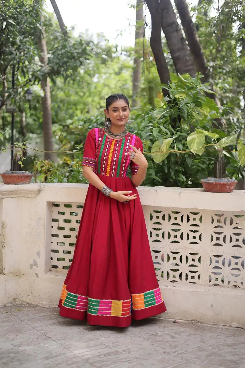 KA 1202 Red Roman Gown with Mirror Work. Wedding, Party, Festive, Events Get it for ₹2049. Delivery 4-6 Working Days. Shop now. | Gowns, Bollywood Gowns, Creative Gowns, Designer Gowns, Embroidered Gowns, Party Wear Gowns