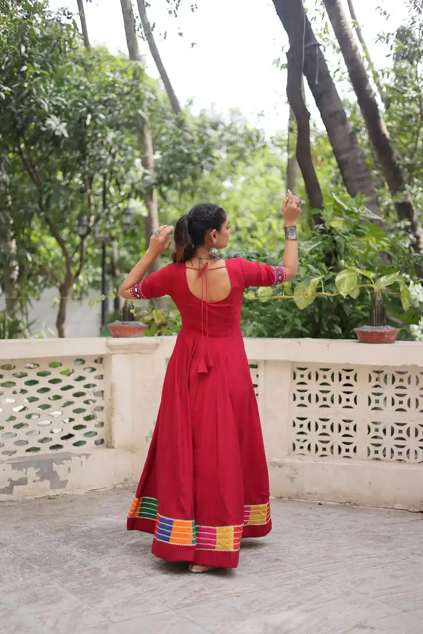 KA 1202 Red Roman Gown with Mirror Work. Wedding, Party, Festive, Events Get it for ₹2049. Delivery 4-6 Working Days. Shop now. | Gowns, Bollywood Gowns, Creative Gowns, Designer Gowns, Embroidered Gowns, Party Wear Gowns