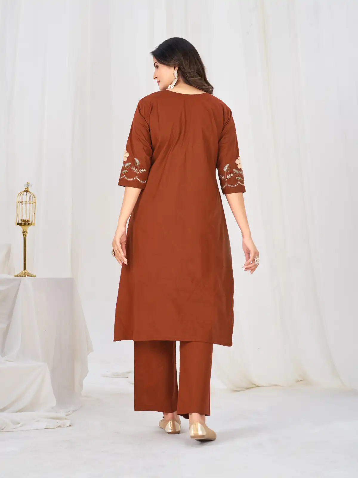 DIVA 159 Rust with Embroidery Work & Cut Work Brown Pure Cotton Salwar Suit . Exclusive Offer ₹2499. Delivery 4-6 Working Days. Shop now. | Jump Suits, Salwar suit, Casual Suits, Creative suits, Designer Suits, Palazzo Suits, Party Wear Suits, Patiala Suits, Straight Suits