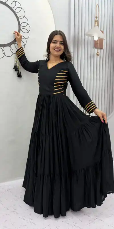 PC 590 Black in Color Pure Cotton ace Work Gown . Wedding, Party, Festive, Events Get it for ₹2449. Delivery 4-6 Working Days. Best Online Shop now. | Gowns, Bollywood Gowns, Creative Gowns, Designer Gowns, Embroidered Gowns, Party Wear Gowns