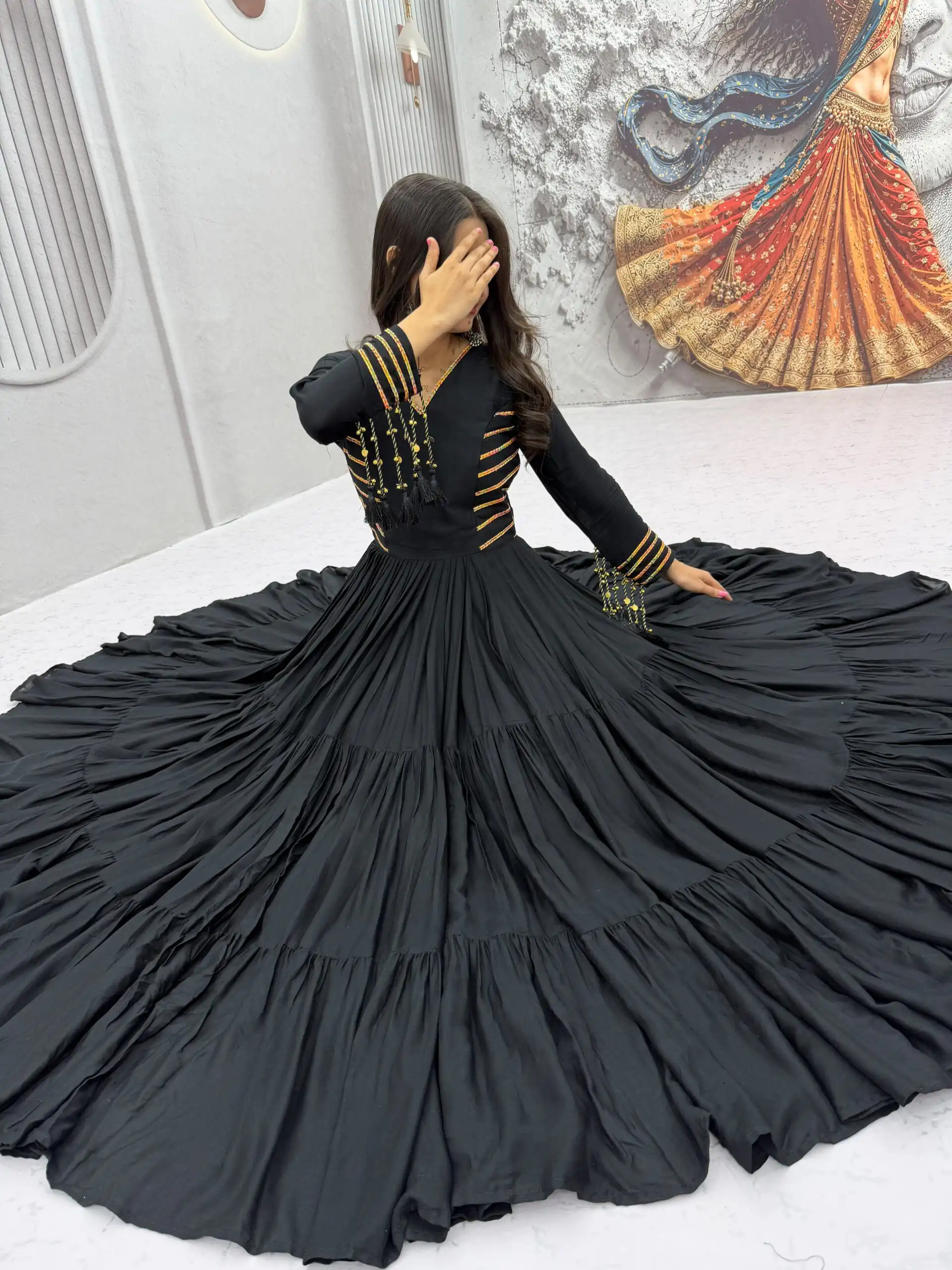 PC 590 Black in Color Pure Cotton ace Work Gown . Wedding, Party, Festive, Events Get it for ₹2449. Delivery 4-6 Working Days. Best Online Shop now. | Gowns, Bollywood Gowns, Creative Gowns, Designer Gowns, Embroidered Gowns, Party Wear Gowns