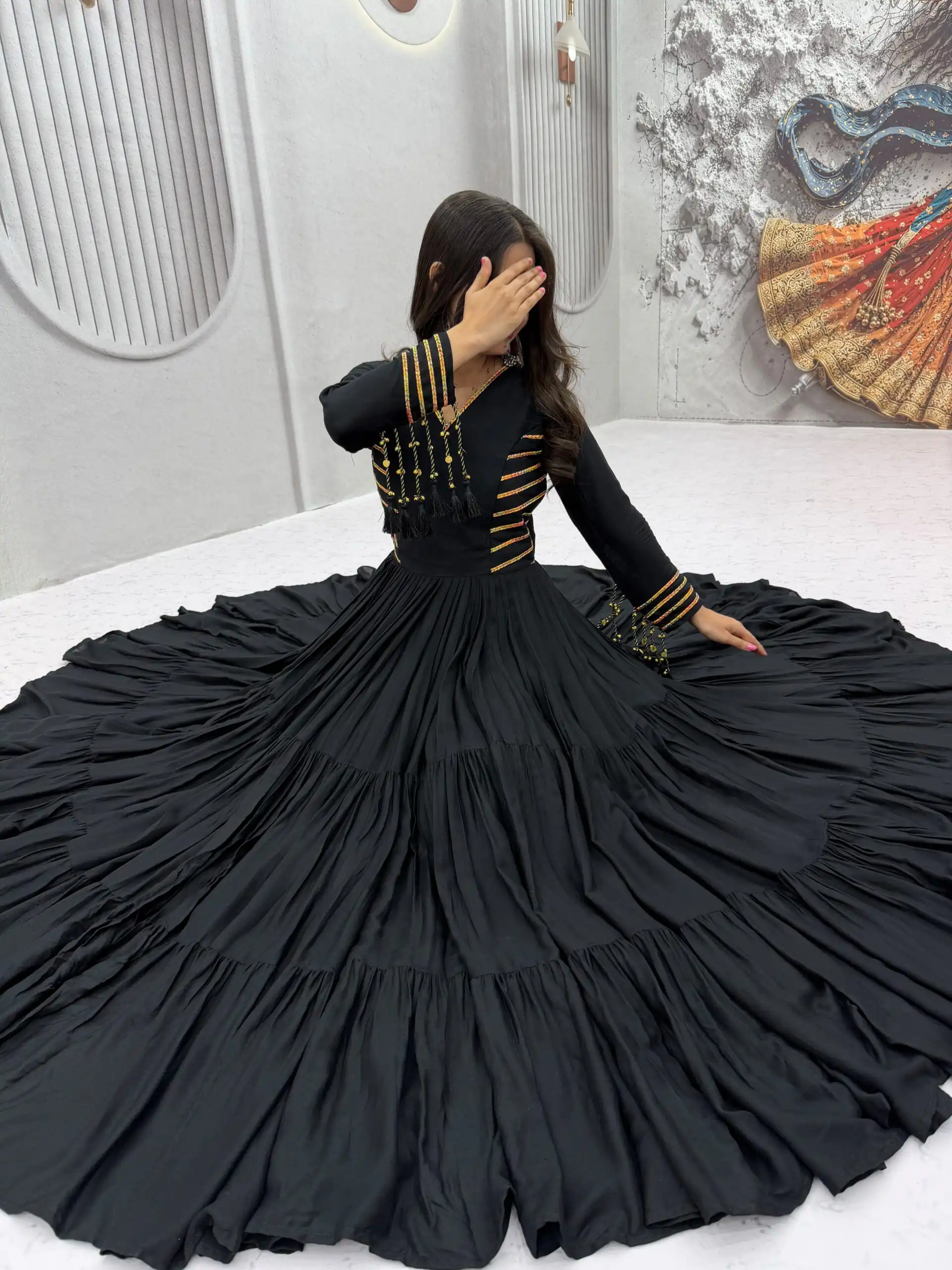 PC 590 Black in Color Pure Cotton ace Work Gown . Wedding, Party, Festive, Events Get it for ₹2449. Delivery 4-6 Working Days. Best Online Shop now. | Gowns, Bollywood Gowns, Creative Gowns, Designer Gowns, Embroidered Gowns, Party Wear Gowns