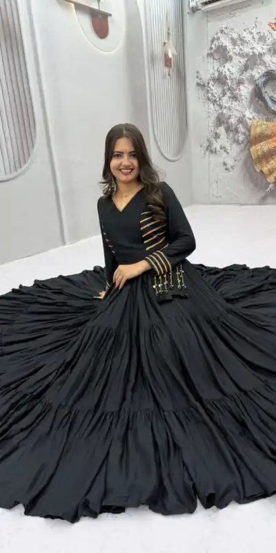 PC 590 Black in Color Pure Cotton ace Work Gown . Wedding, Party, Festive, Events Get it for ₹2449. Delivery 4-6 Working Days. Best Online Shop now. | Gowns, Bollywood Gowns, Creative Gowns, Designer Gowns, Embroidered Gowns, Party Wear Gowns