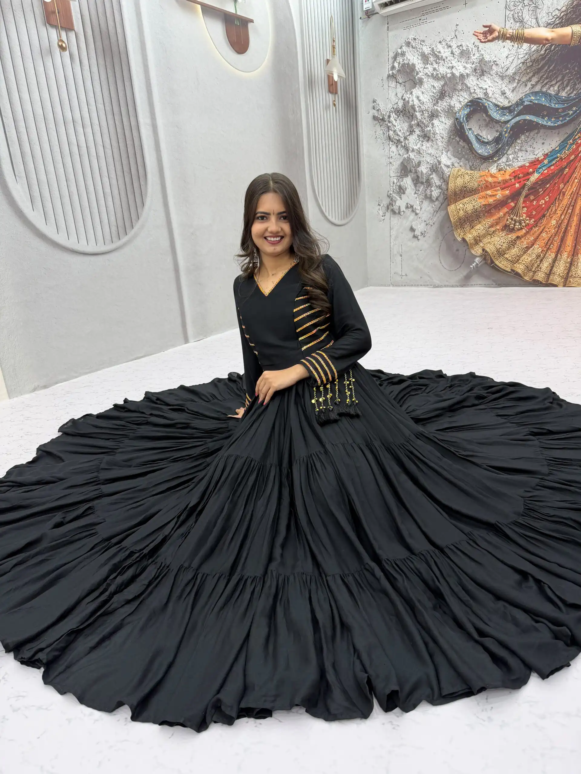 PC 590 Black in Color Pure Cotton ace Work Gown . Wedding, Party, Festive, Events Get it for ₹2449. Delivery 4-6 Working Days. Best Online Shop now. | Gowns, Bollywood Gowns, Creative Gowns, Designer Gowns, Embroidered Gowns, Party Wear Gowns
