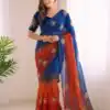 SC 1052 Blue Fendy Silk Saree Perfect for Wedding, Party, Baby Shower, Pongal, Housewarming – . Available at ₹1799 only. Delivery 4-6 Working Days. | Designer Sarees, Modern Digital sarees, Sarees, Bollywood Sarees, Creative Sarees, Embroidered Sarees, Ethnic Saree, Party Wear Sarees