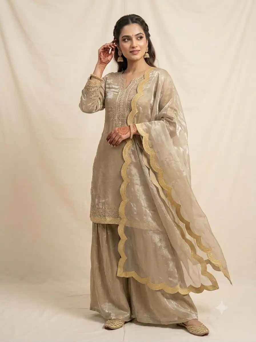 LG 2123 Golden Fendy Salwar Suit with Embroidery Work & Sequins Work. Exclusive Offer ₹2099. Delivery 4-6 Working Days. Shop now. | Jump Suits, Salwar suit, Casual Suits, Creative suits, Designer Suits, Palazzo Suits, Party Wear Suits, Patiala Suits, Straight Suits