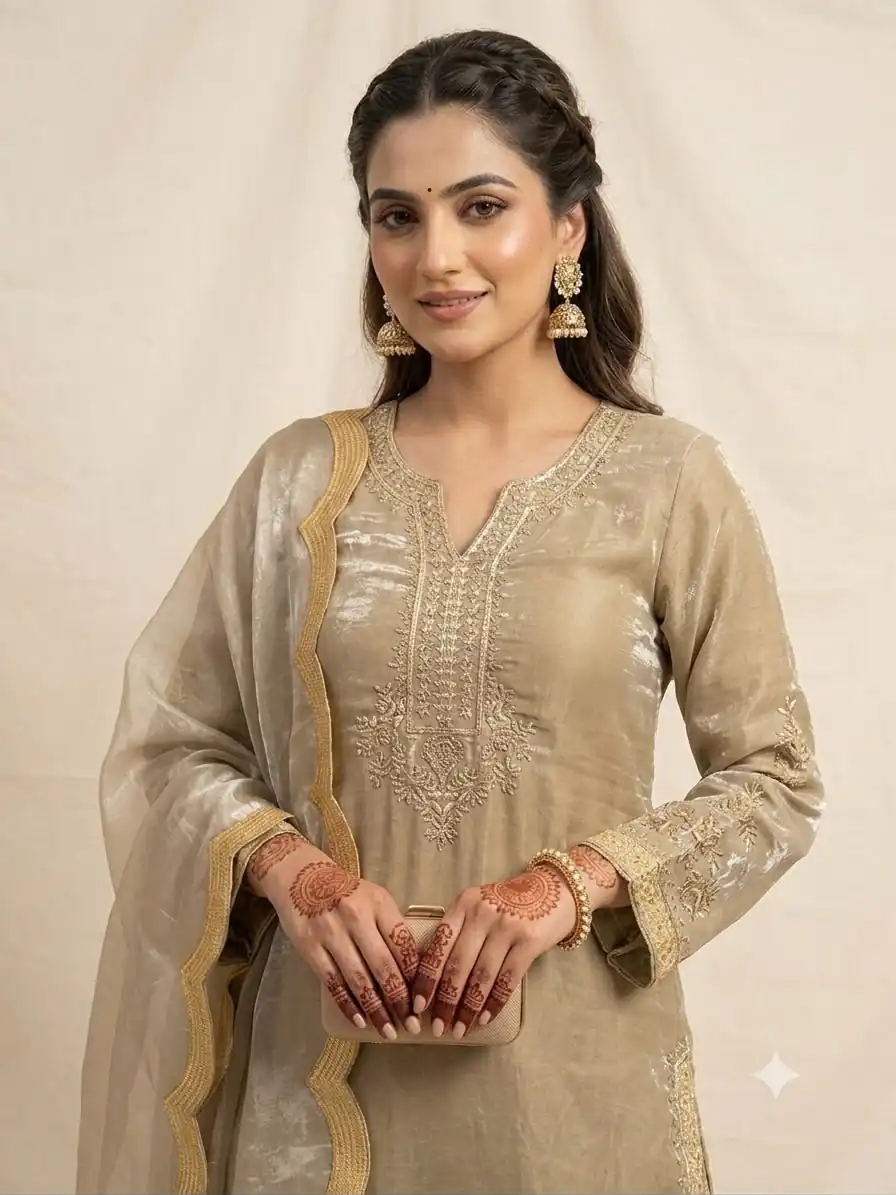 LG 2123 Golden Fendy Salwar Suit with Embroidery Work & Sequins Work. Exclusive Offer ₹2099. Delivery 4-6 Working Days. Shop now. | Jump Suits, Salwar suit, Casual Suits, Creative suits, Designer Suits, Palazzo Suits, Party Wear Suits, Patiala Suits, Straight Suits