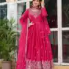 SP 08 Pink Color American Silk Gown with Designer Work. Exclusive Offer ₹2149. Delivery 4-6 Working Days. Online Shop now. | Gowns, Bollywood Gowns, Creative Gowns, Designer Gowns, Embroidered Gowns, Party Wear Gowns