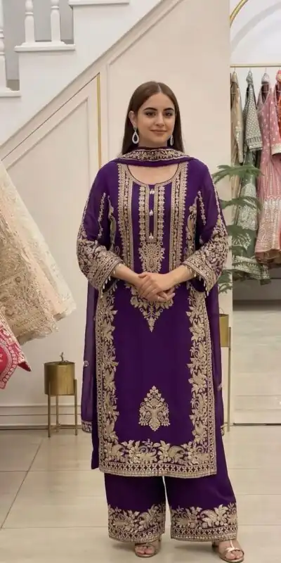 SR 1716 Purple Colour Faux Georgette Salwar Suit with Lace Work. Introductory Price ₹2449. Delivery 4-6 Working Days. Shop now. | Jump Suits, Salwar suit, Casual Suits, Creative suits, Designer Suits, Palazzo Suits, Party Wear Suits, Patiala Suits, Straight Suits