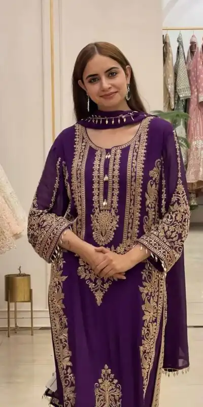 SR 1716 Purple Colour Faux Georgette Salwar Suit with Lace Work. Introductory Price ₹2449. Delivery 4-6 Working Days. Shop now. | Jump Suits, Salwar suit, Casual Suits, Creative suits, Designer Suits, Palazzo Suits, Party Wear Suits, Patiala Suits, Straight Suits