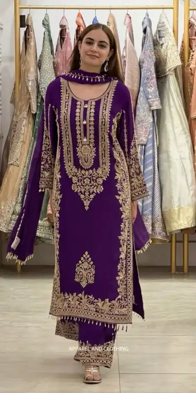 SR 1716 Purple Colour Faux Georgette Salwar Suit with Lace Work. Introductory Price ₹2449. Delivery 4-6 Working Days. Shop now. | Jump Suits, Salwar suit, Casual Suits, Creative suits, Designer Suits, Palazzo Suits, Party Wear Suits, Patiala Suits, Straight Suits